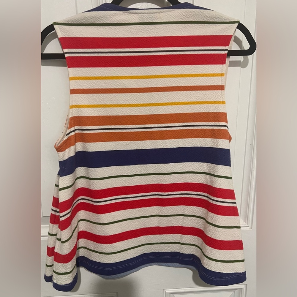 Anthropologie Postmark Monterey Multicolored Striped Sleeveless Top Size Medium - Picture 15 of 15